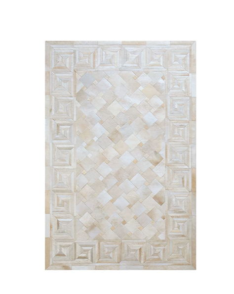 Handmade Geometric Patchwork Cowhide Rug, Natural Hair-on Hide Leather Area Rug, Modern Minimalist for Living Room Bedroom - Image 10