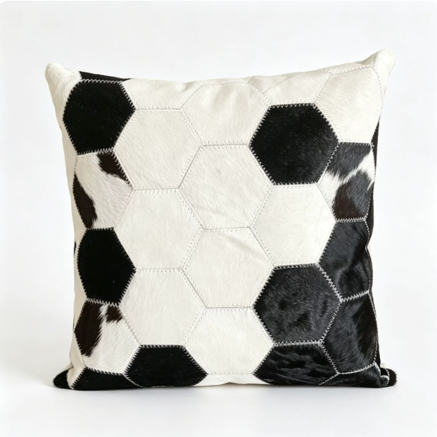 Custom Handmade Genuine Hair-On Cowhide Throw Pillow & Lumbar Cushion, High-End Light Luxury Real Leather Sofa Pillow, Minimalist Custom Pattern - Image 13