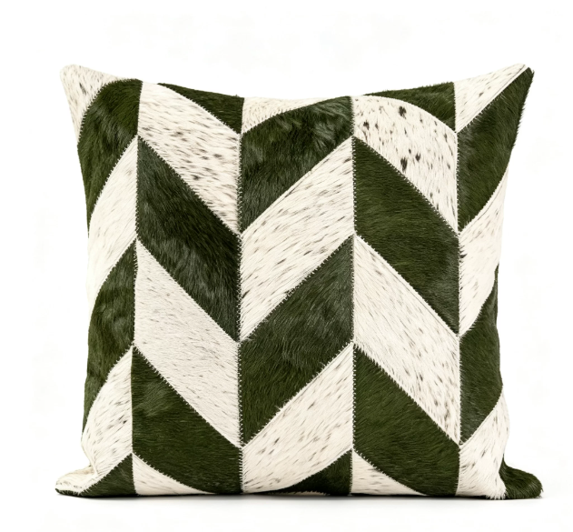 Custom Handmade Genuine Hair-On Cowhide Throw Pillow & Lumbar Cushion, High-End Light Luxury Real Leather Sofa Pillow, Minimalist Custom Pattern - Image 15