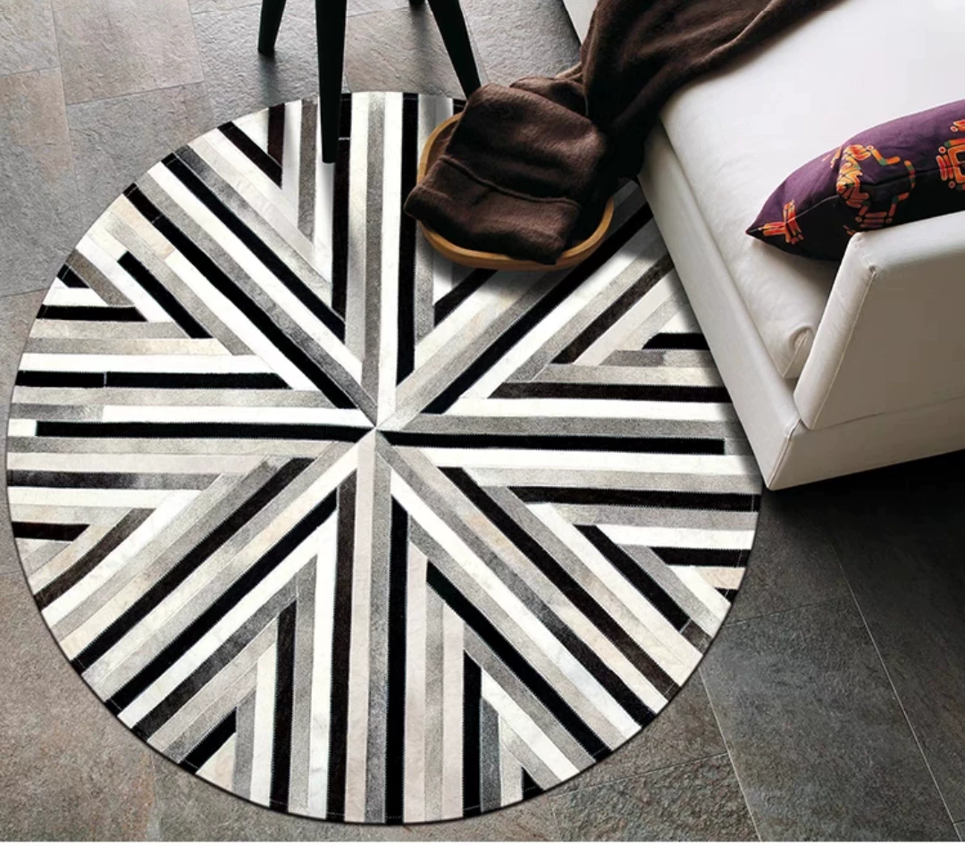 Sunburst Round Cowhide Rug - Image 3