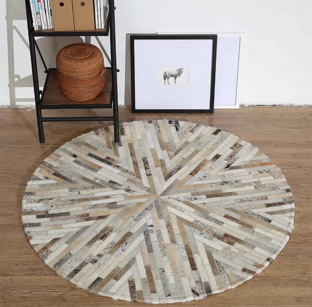 Sunburst Round Cowhide Rug - Image 4
