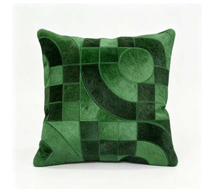Custom Handmade Genuine Hair-On Cowhide Throw Pillow & Lumbar Cushion, High-End Light Luxury Real Leather Sofa Pillow, Minimalist Custom Pattern