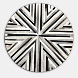 Sunburst Round Cowhide Rug