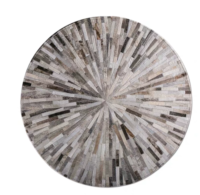 Sunburst Round Cowhide Rug - Image 10