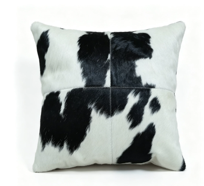 Custom Handmade Genuine Hair-On Cowhide Throw Pillow & Lumbar Cushion, High-End Light Luxury Real Leather Sofa Pillow, Minimalist Custom Pattern - Image 40