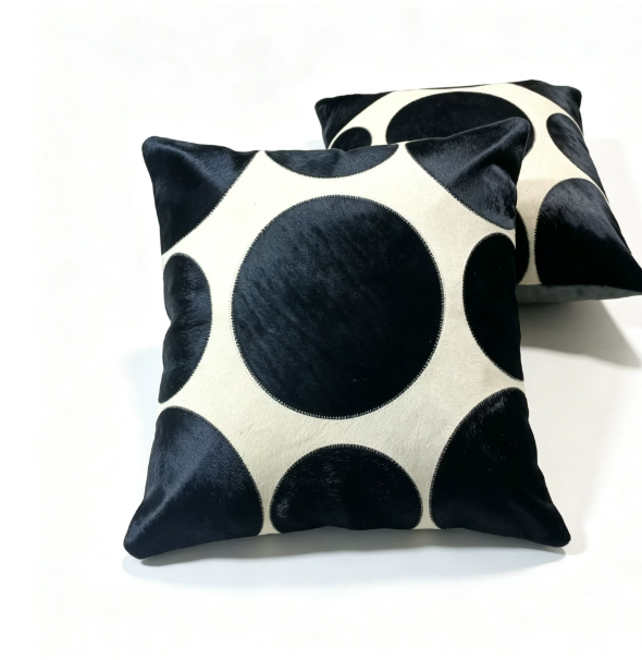 Custom Handmade Genuine Hair-On Cowhide Throw Pillow & Lumbar Cushion, High-End Light Luxury Real Leather Sofa Pillow, Minimalist Custom Pattern - Image 43