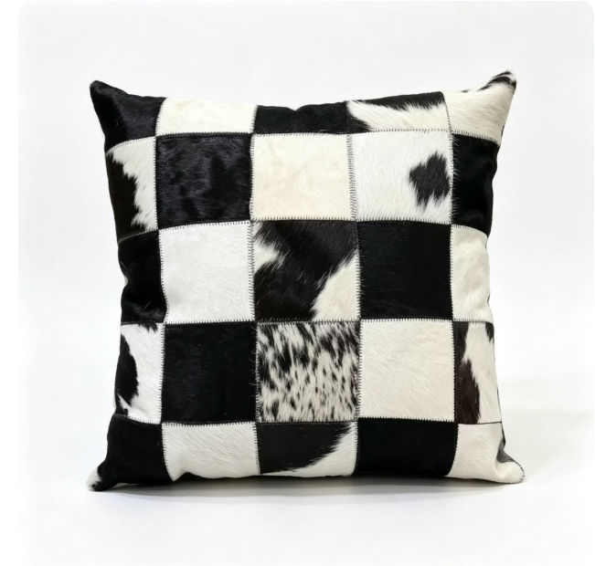 Custom Handmade Genuine Hair-On Cowhide Throw Pillow & Lumbar Cushion, High-End Light Luxury Real Leather Sofa Pillow, Minimalist Custom Pattern - Image 36