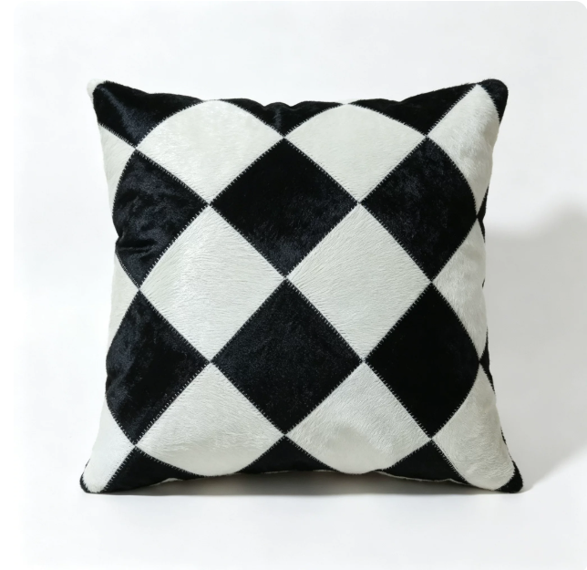 Custom Handmade Genuine Hair-On Cowhide Throw Pillow & Lumbar Cushion, High-End Light Luxury Real Leather Sofa Pillow, Minimalist Custom Pattern - Image 38