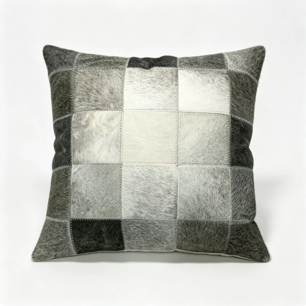 Custom Handmade Genuine Hair-On Cowhide Throw Pillow & Lumbar Cushion, High-End Light Luxury Real Leather Sofa Pillow, Minimalist Custom Pattern - Image 27