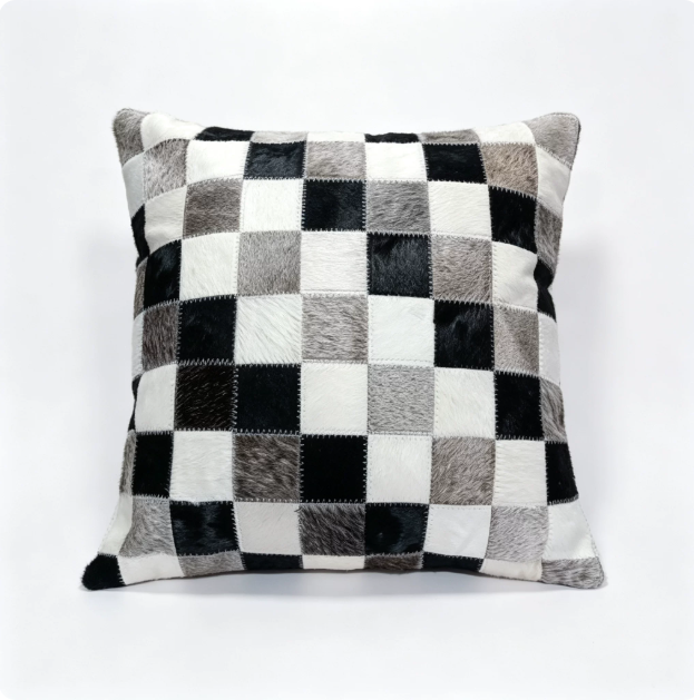 Custom Handmade Genuine Hair-On Cowhide Throw Pillow & Lumbar Cushion, High-End Light Luxury Real Leather Sofa Pillow, Minimalist Custom Pattern - Image 28