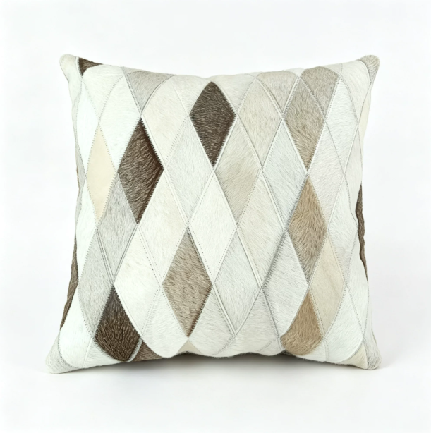 Custom Handmade Genuine Hair-On Cowhide Throw Pillow & Lumbar Cushion, High-End Light Luxury Real Leather Sofa Pillow, Minimalist Custom Pattern - Image 31