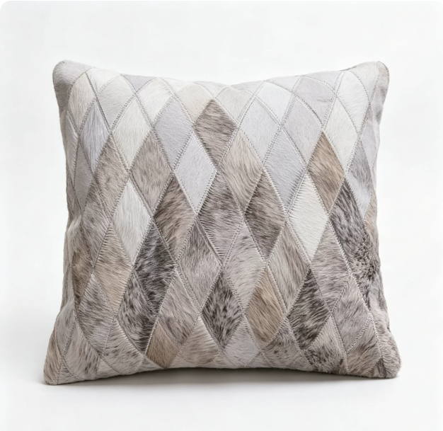 Custom Handmade Genuine Hair-On Cowhide Throw Pillow & Lumbar Cushion, High-End Light Luxury Real Leather Sofa Pillow, Minimalist Custom Pattern - Image 30