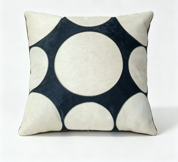 Custom Handmade Genuine Hair-On Cowhide Throw Pillow & Lumbar Cushion, High-End Light Luxury Real Leather Sofa Pillow, Minimalist Custom Pattern - Image 18