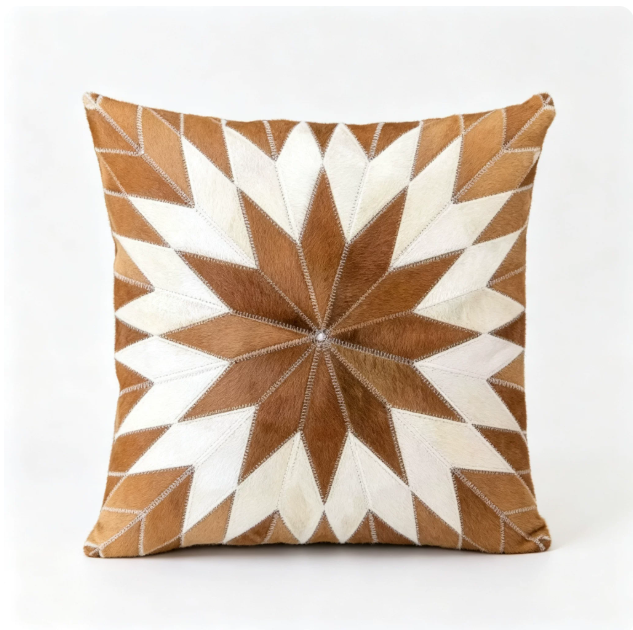 Custom Handmade Genuine Hair-On Cowhide Throw Pillow & Lumbar Cushion, High-End Light Luxury Real Leather Sofa Pillow, Minimalist Custom Pattern - Image 34