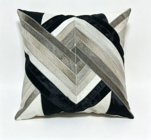 Custom Handmade Genuine Hair-On Cowhide Throw Pillow & Lumbar Cushion, High-End Light Luxury Real Leather Sofa Pillow, Minimalist Custom Pattern - Image 23