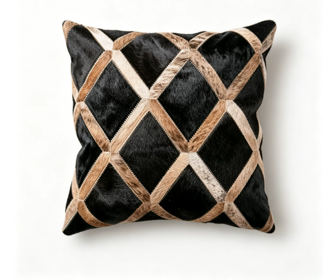 Custom Handmade Genuine Hair-On Cowhide Throw Pillow & Lumbar Cushion, High-End Light Luxury Real Leather Sofa Pillow, Minimalist Custom Pattern - Image 26